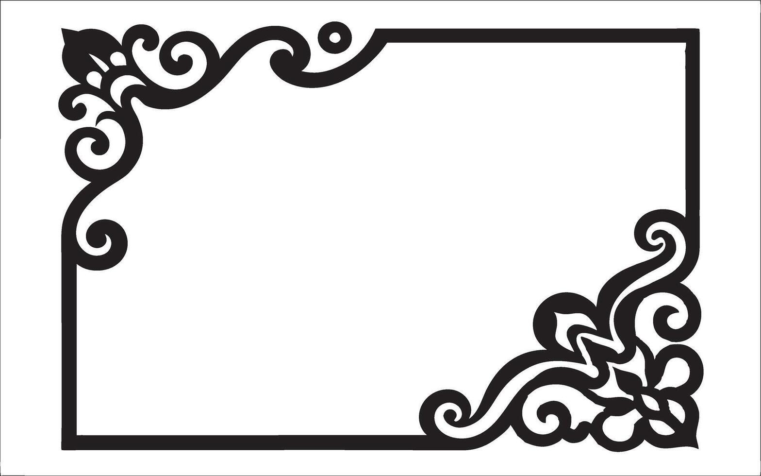 A black and white drawing of a square frame vector