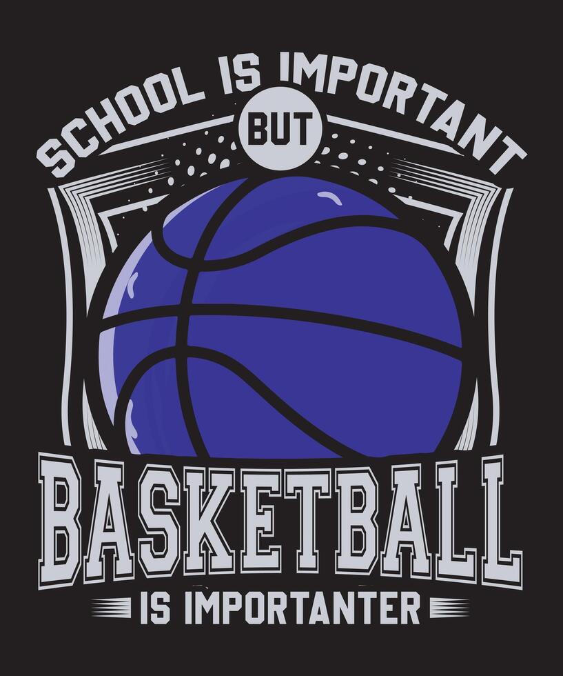 school is important but basketball is importanter vector