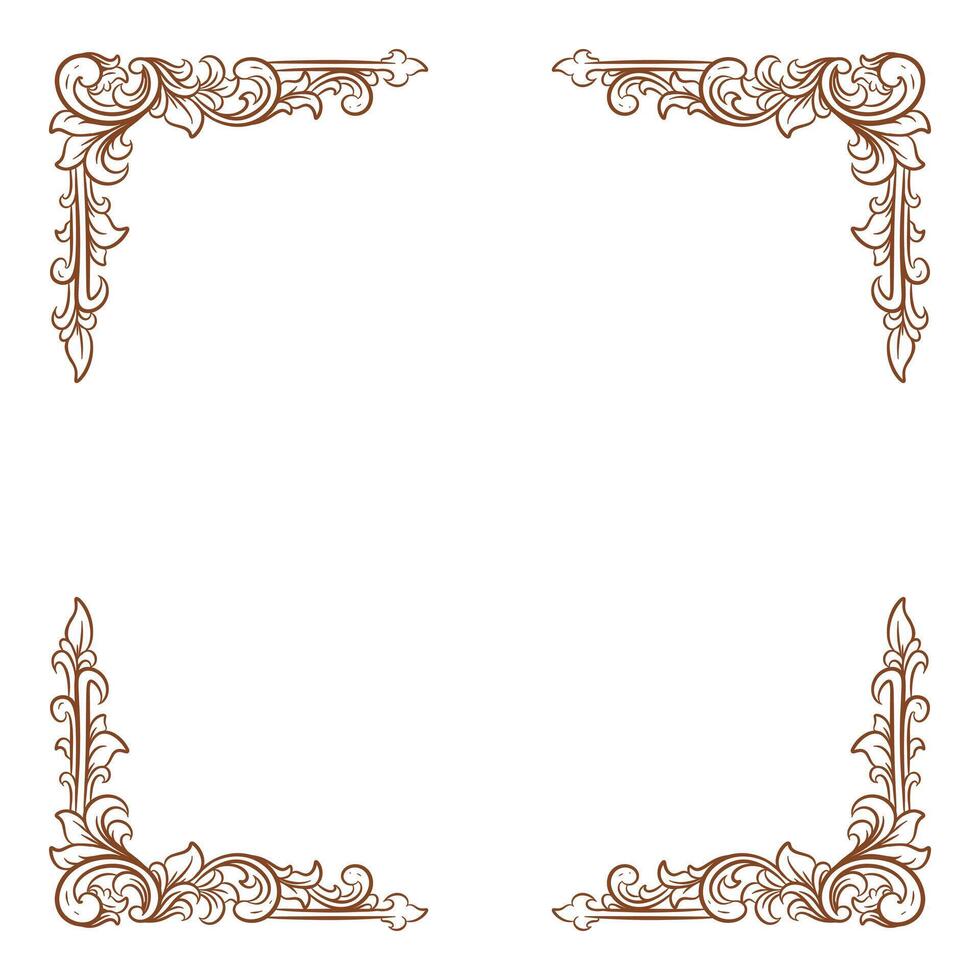 frame Ornament wedding decoration line art vector