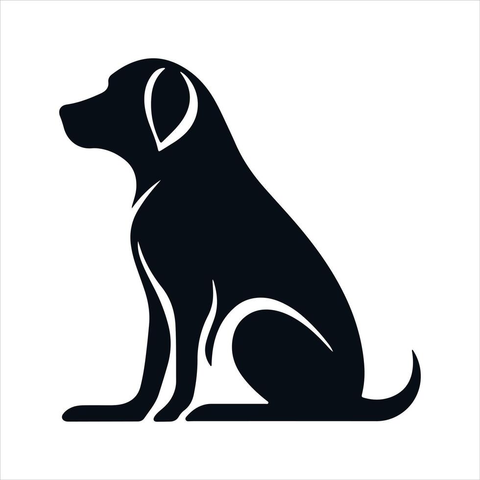 Sitting Dog Silhouette - Minimalist Pet Icon vector