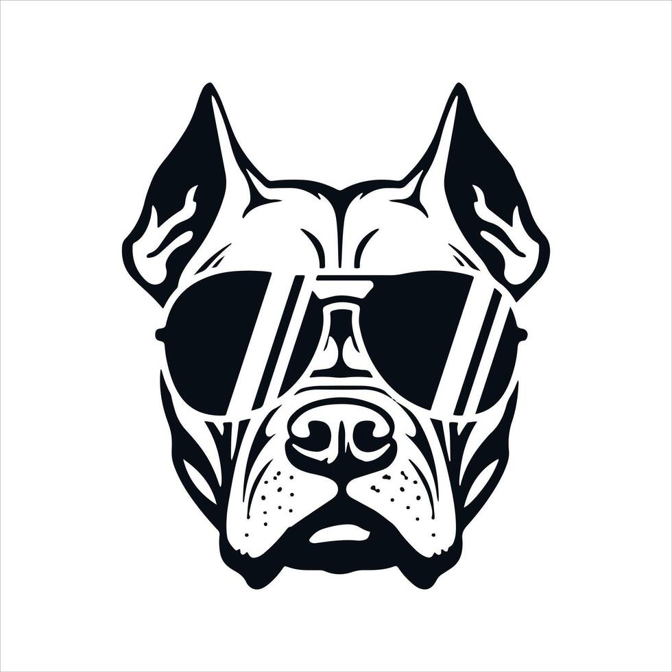 Cool Dog with Sunglasses Trendy Dog Logo vector