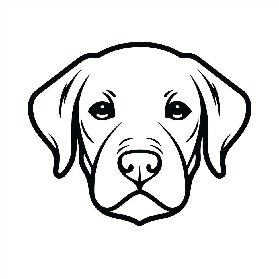 Dog Face Portrait - Labrador Line Art for Pet Icons vector