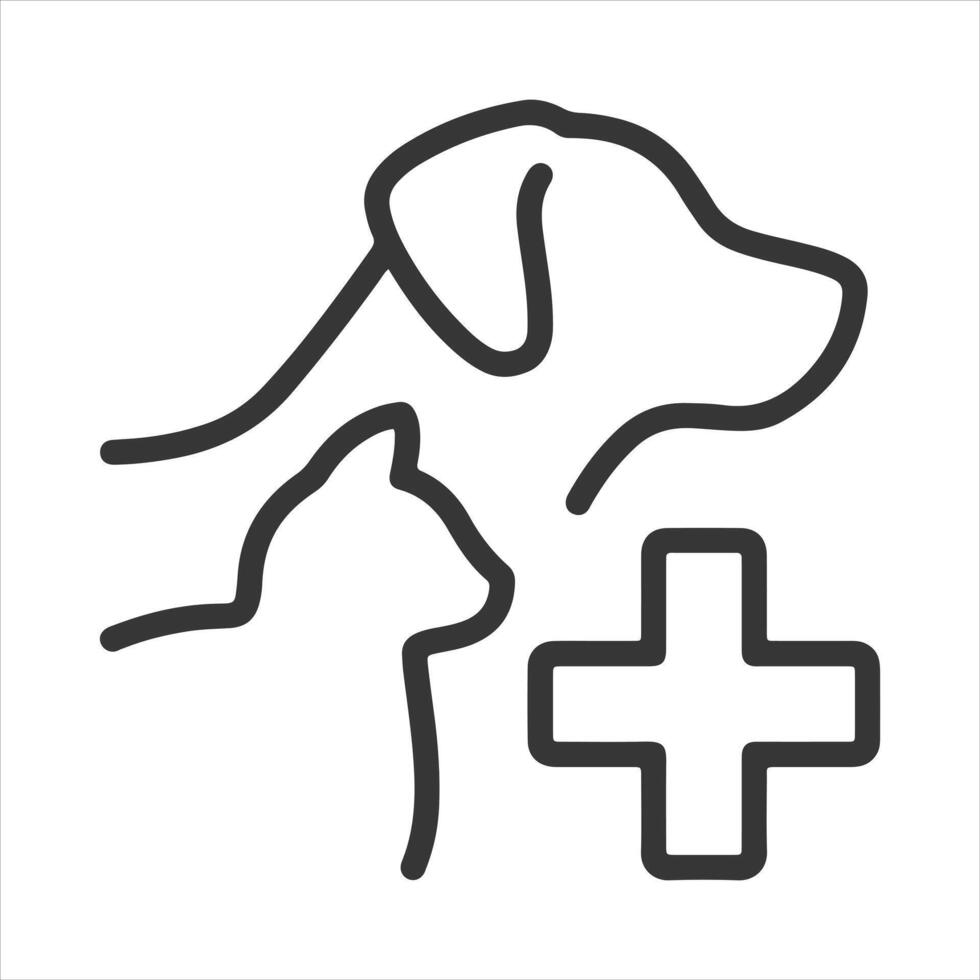 Dog and Cat Veterinary Care Icon - Pet Health and Medical Services vector
