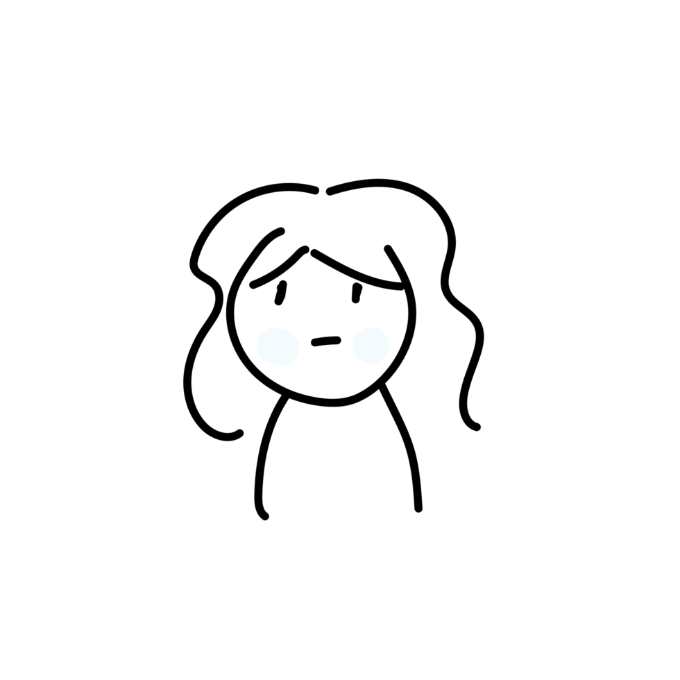 Sad Stick Figure Girl png