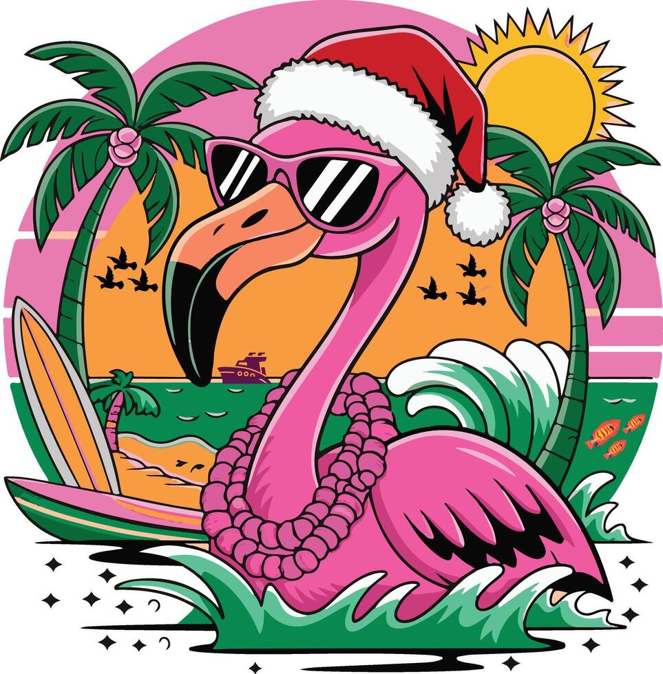 Find the perfect flamingo gifts for your loved ones this beach christmas holiday season. Unique items that spread cheer and joy all around. vector