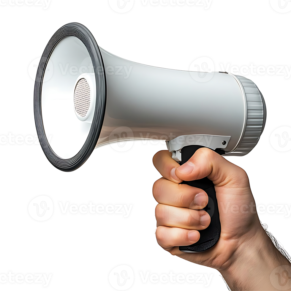 Hand Holding Megaphone with Transparent Background png