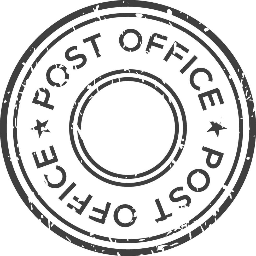 Vintage post office rubber stamp on white background adds old school charm to designs, symbolizing tradition and reliability vector