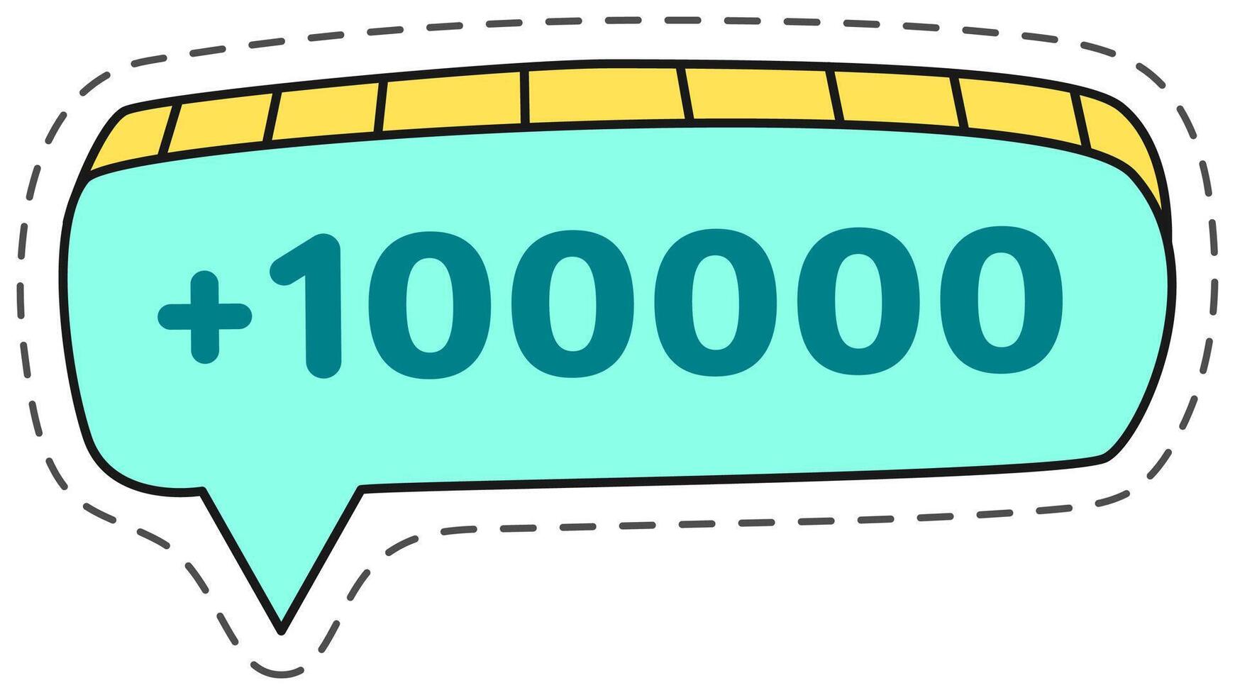 Cartoon speech bubble celebrating reaching one million followers, expressing gratitude for online community support and engagement vector