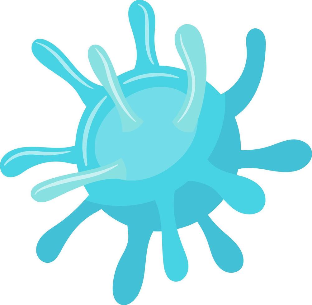 Microscopic view of a virus or bacteria spreading tentacles, potentially representing infection, disease, or a biological process vector