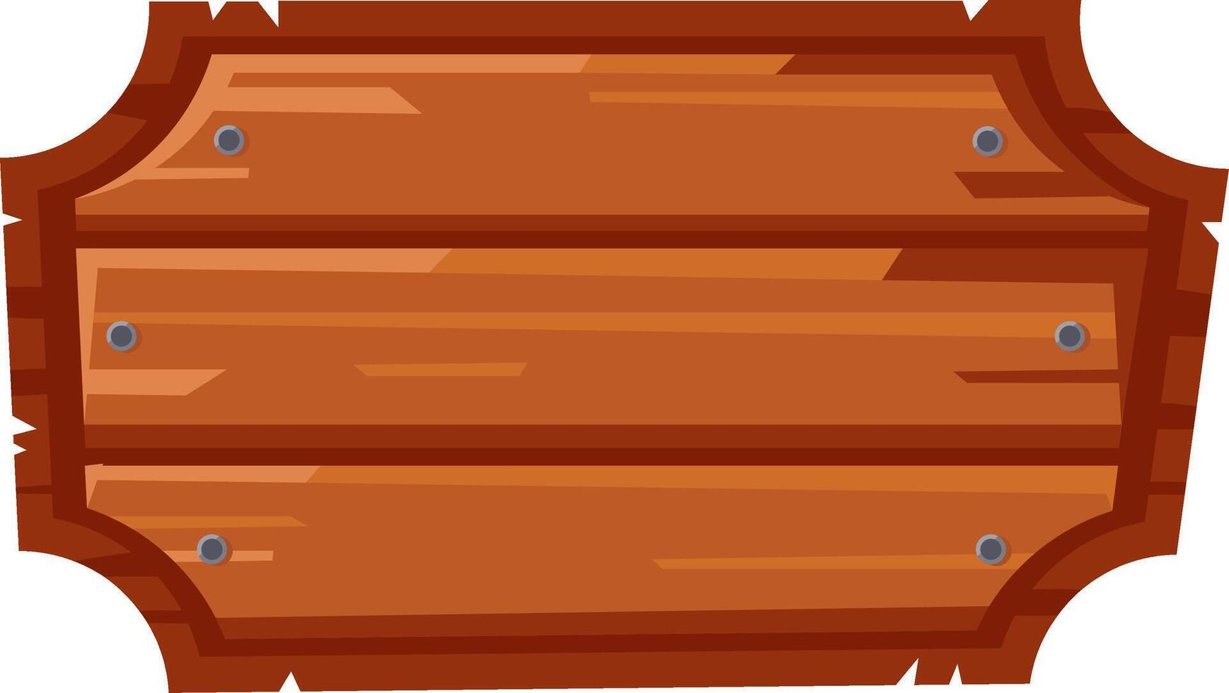 Weathered wooden sign with nails, ideal for customizing with text or graphics, adding a vintage touch to design projects. Let your creativity shine on this aged backdrop. vector