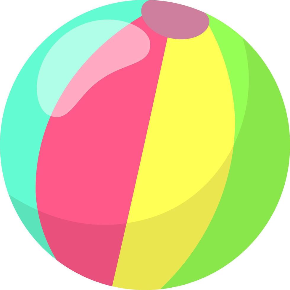 Vibrant, multicolored inflatable beach ball evoking the carefree joy of summer holidays, beach games, and outdoor recreation vector