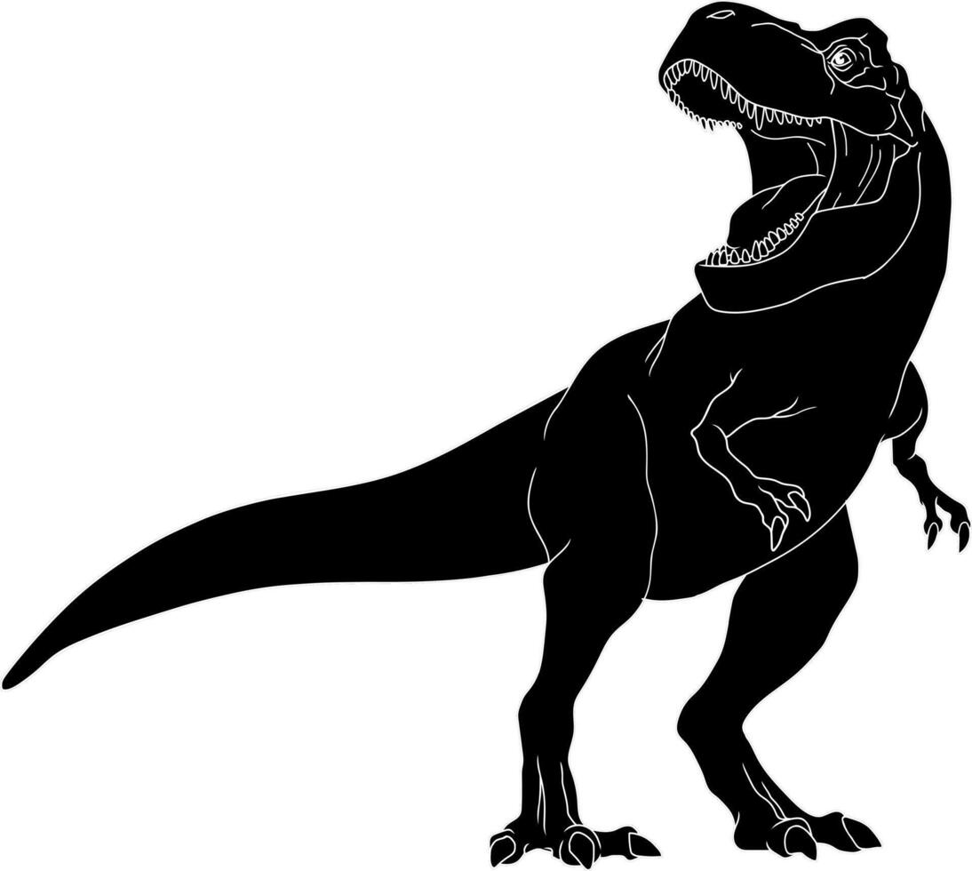 Black T-Rex Dinosaur Silhouette Graphic Design vector