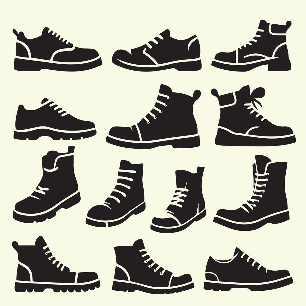 Creative Collection of various Shoe Icon Design vector
