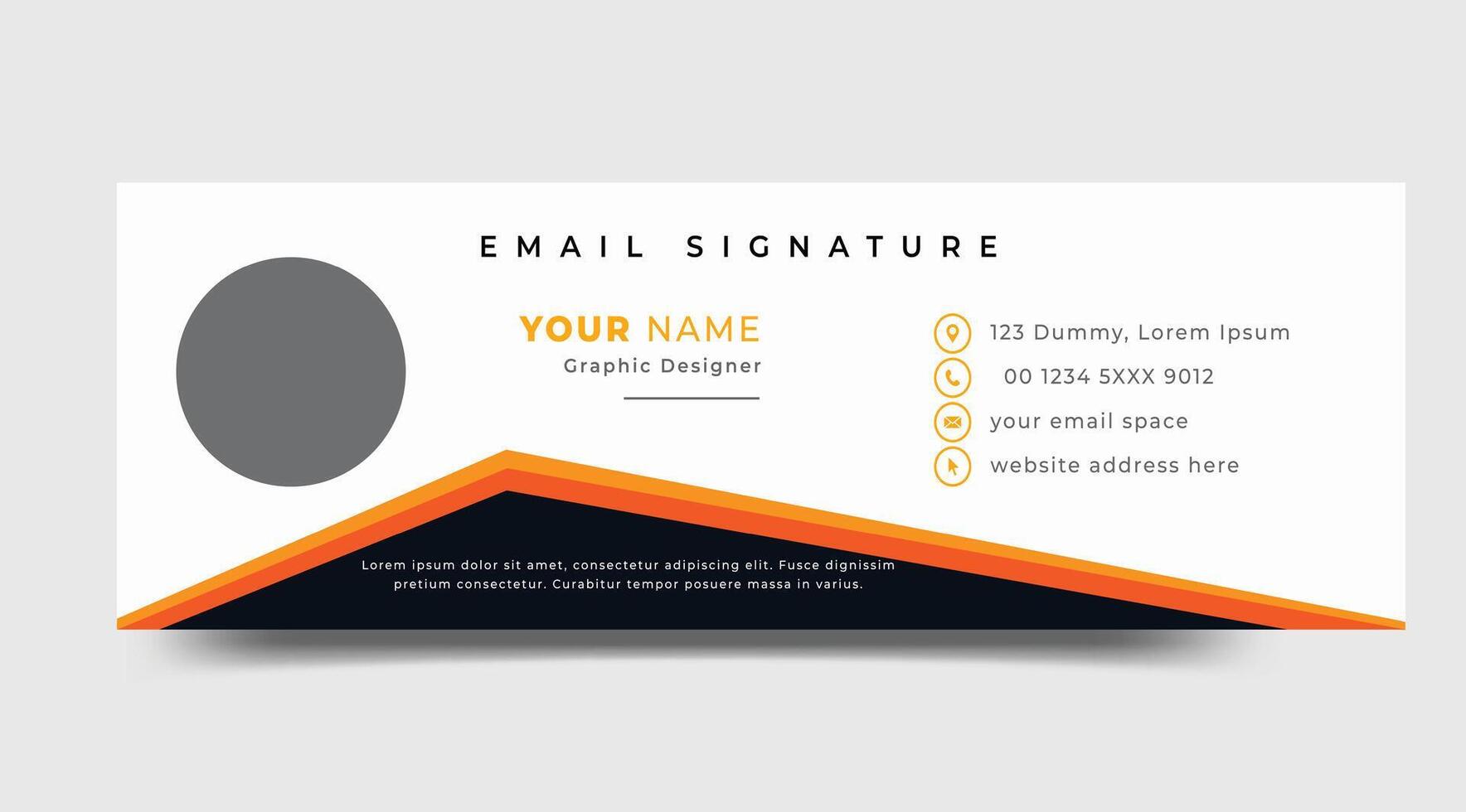 Corporate email signature template creative flat multipurpose set of author photo place vector