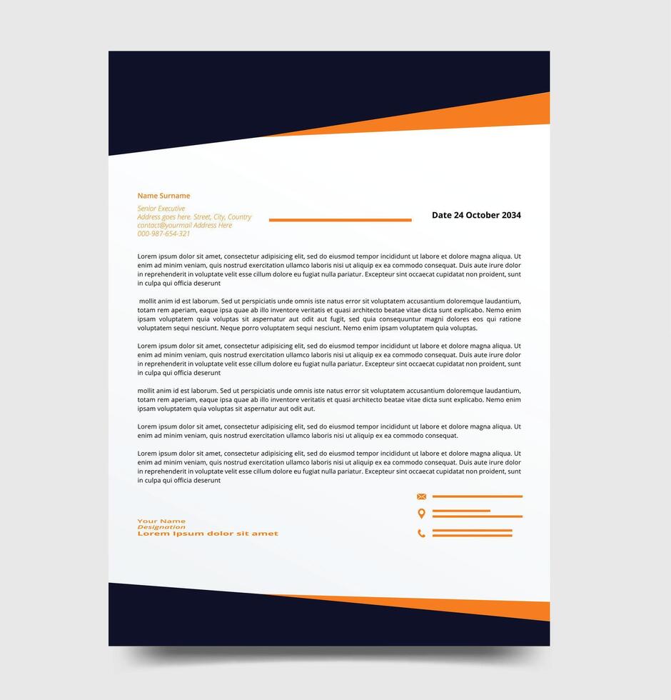 modern letterhead template vector