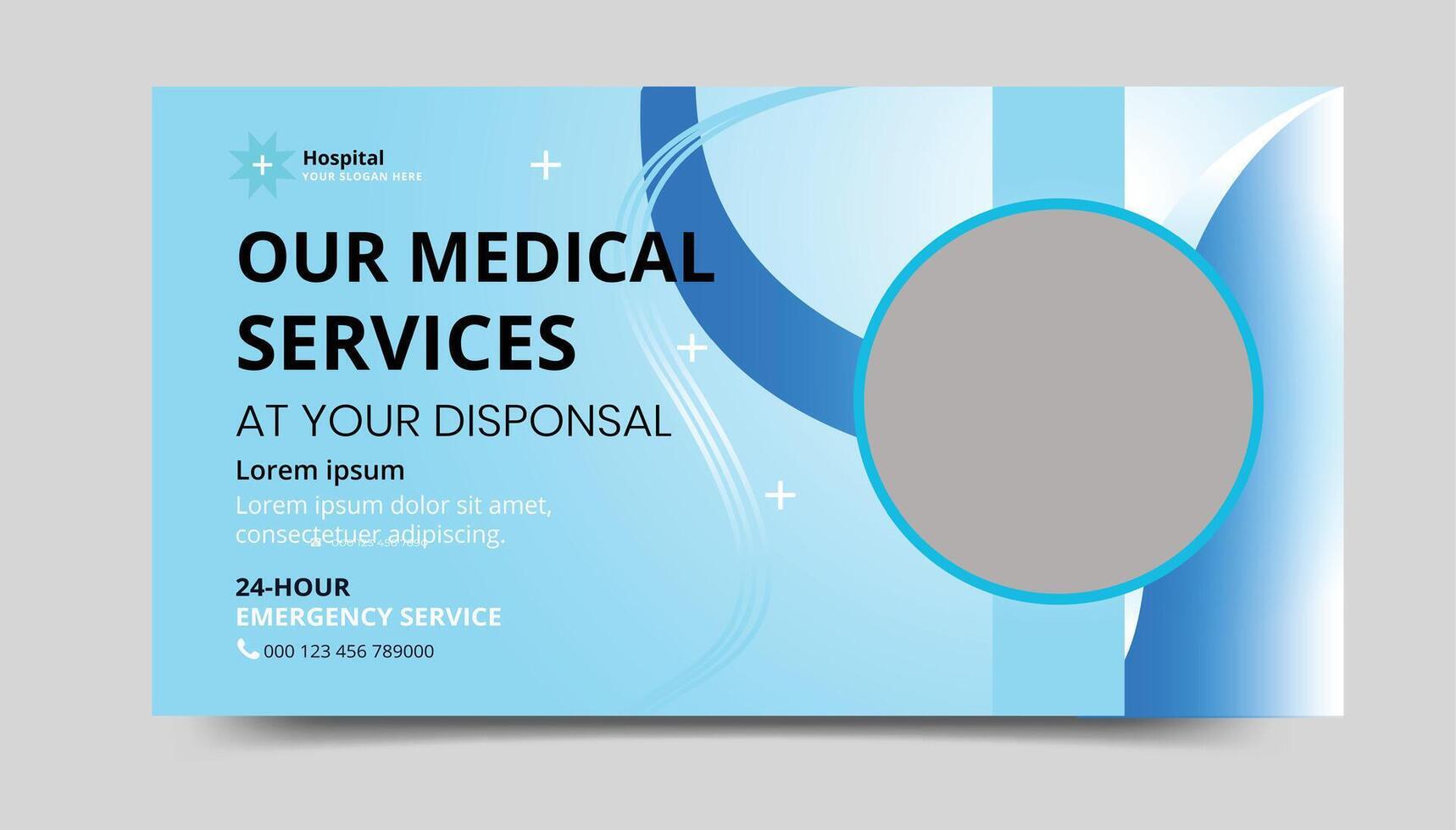 Health care social media ads banner template vector