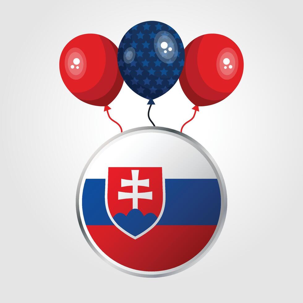 Celebration Slovakia National Flag With Balloons vector