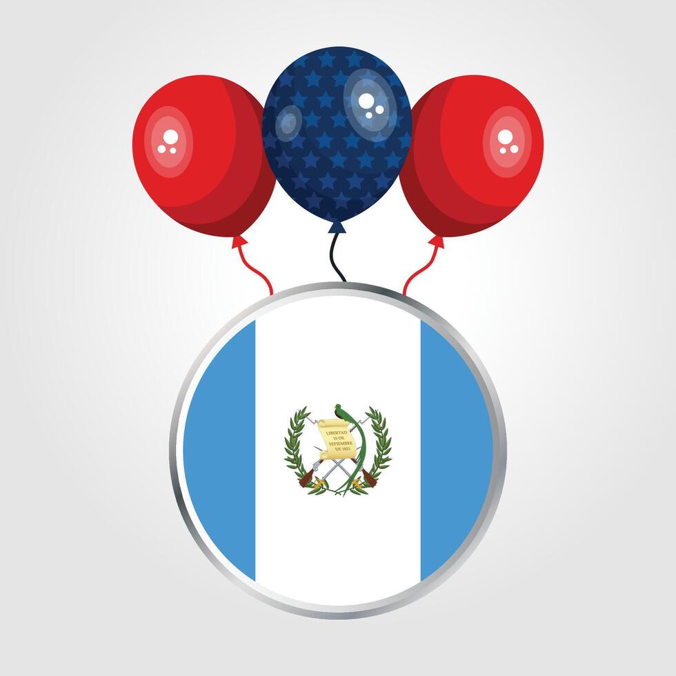 Celebration Guatemala National Flag With Balloons vector