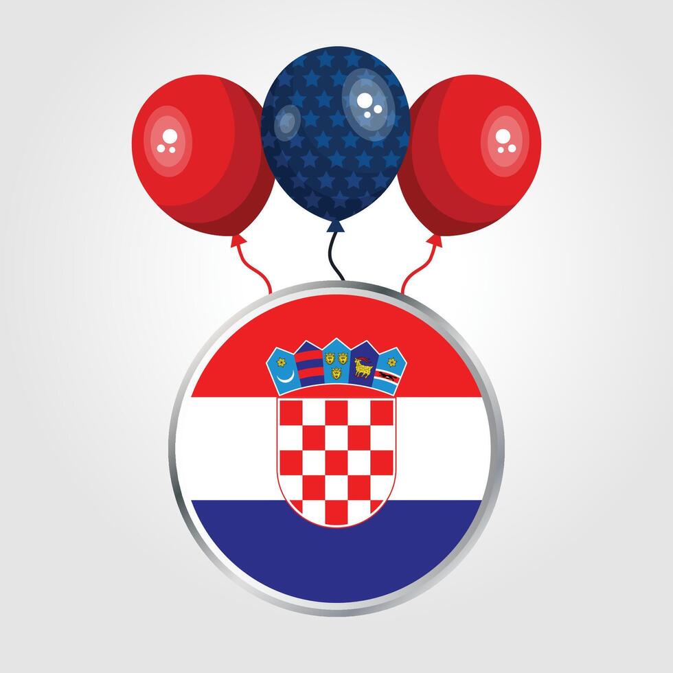 Celebration Croatia National Flag With Balloons vector
