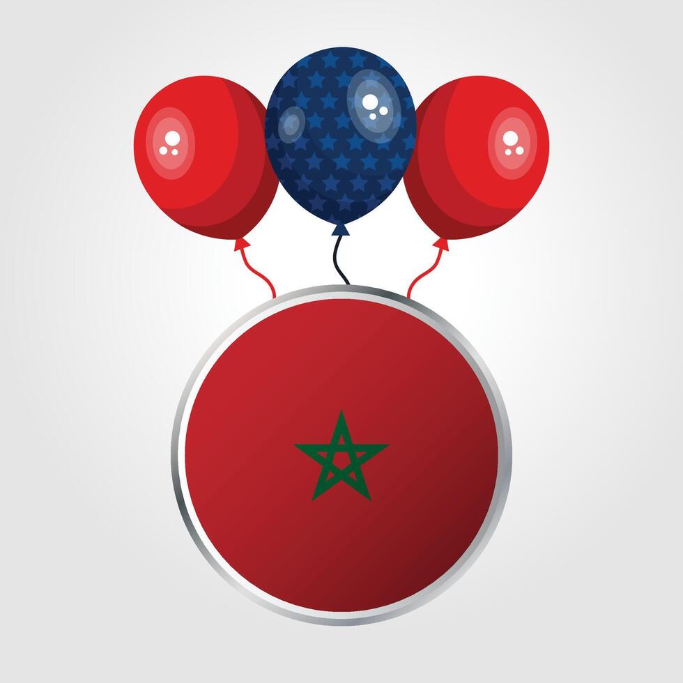 Celebration Morocco National Flag With Balloons vector