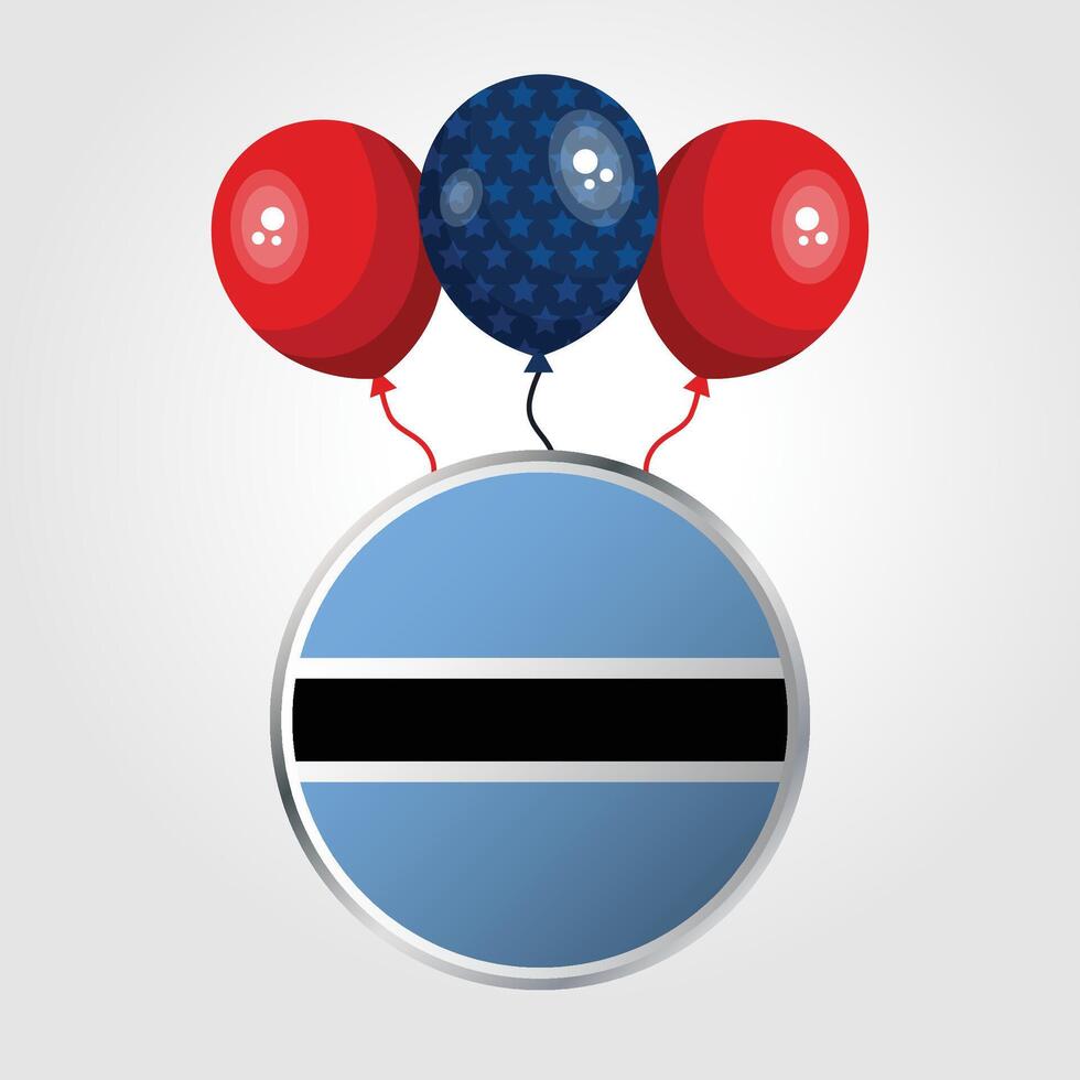 Celebration Botswana National Flag With Balloons vector