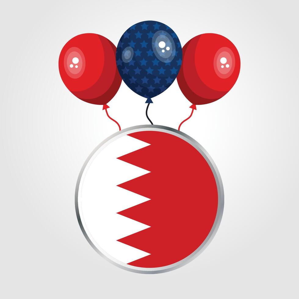 Celebration Bahrain National Flag With Balloons vector