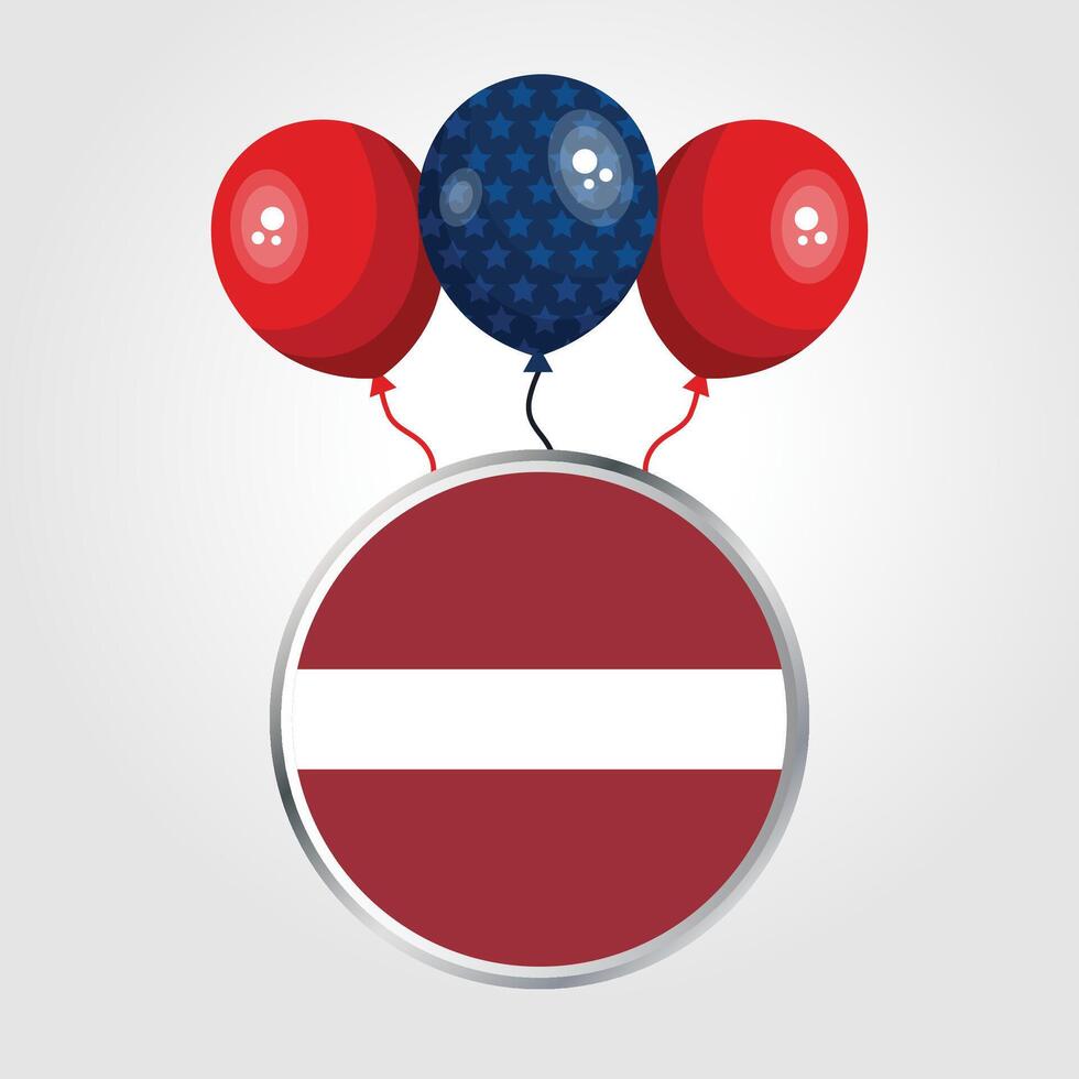 Celebration Latvia National Flag With Balloons vector