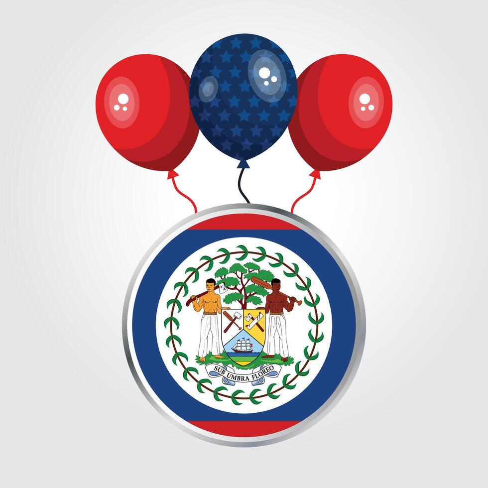 Celebration Belize National Flag With Balloons vector