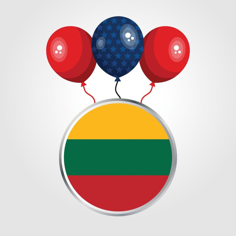 Celebration Lithuania National Flag With Balloons vector