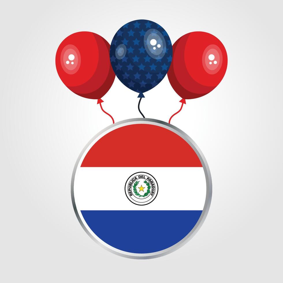Celebration Paraguay National Flag With Balloons vector