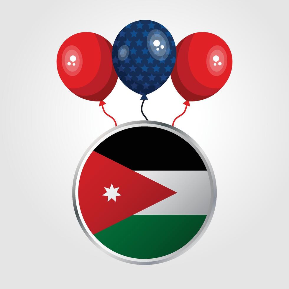Celebration Jordan National Flag With Balloons vector