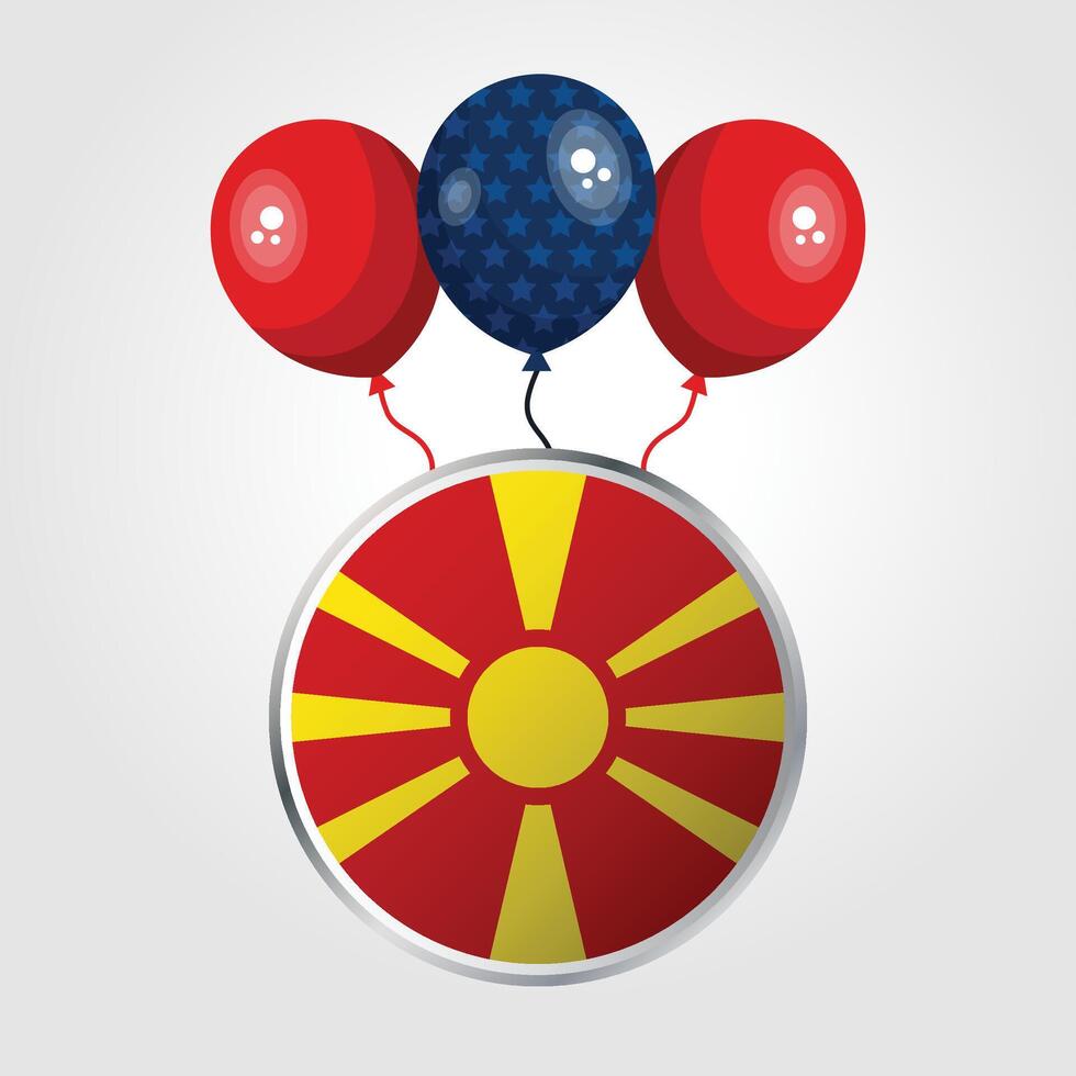 Celebration Macedonia National Flag With Balloons vector