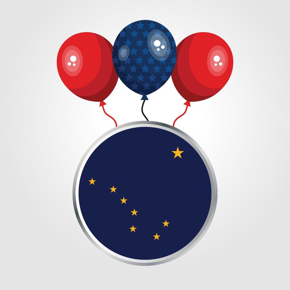 Celebration Alaska National Flag With Balloons vector