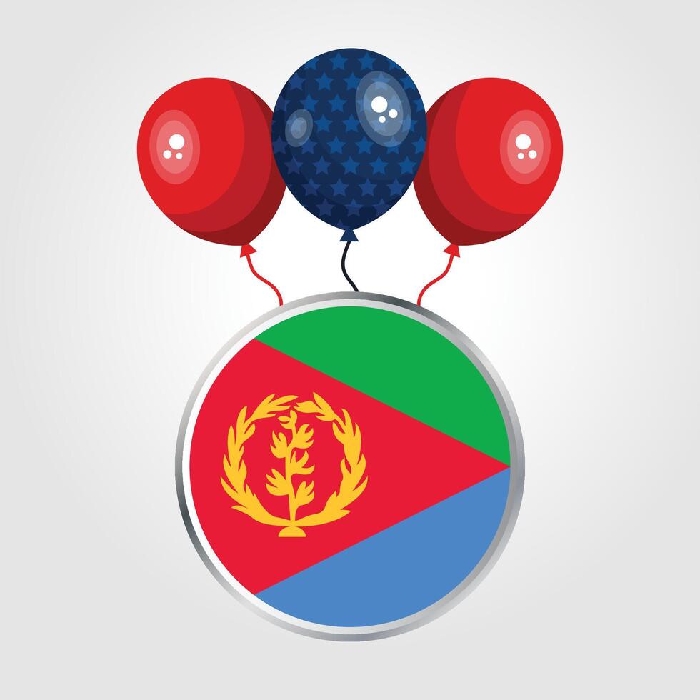 Celebration Eritrea National Flag With Balloons vector