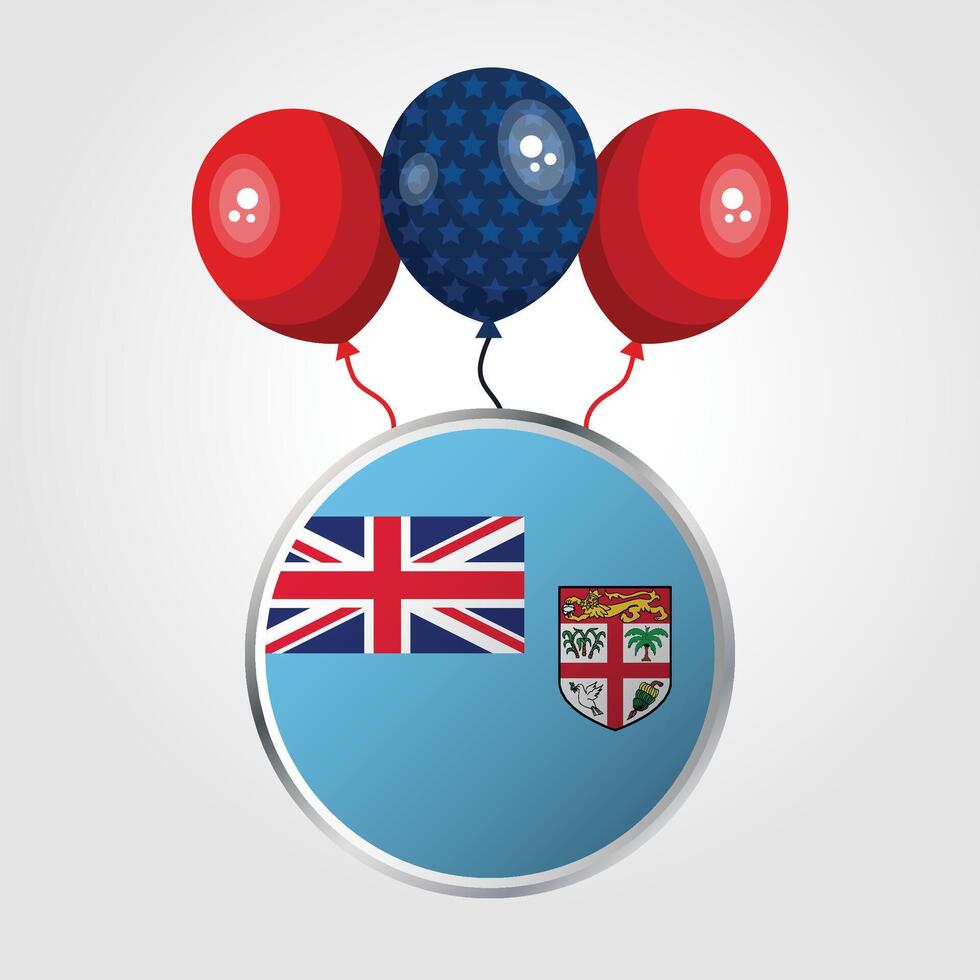 Celebration Fiji National Flag With Balloons vector