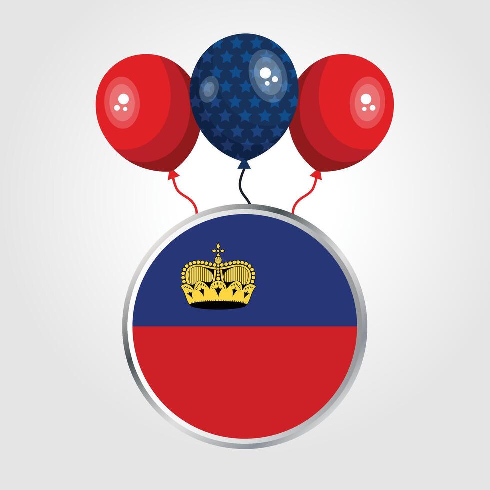 Celebration Liechtenstein National Flag With Balloons vector