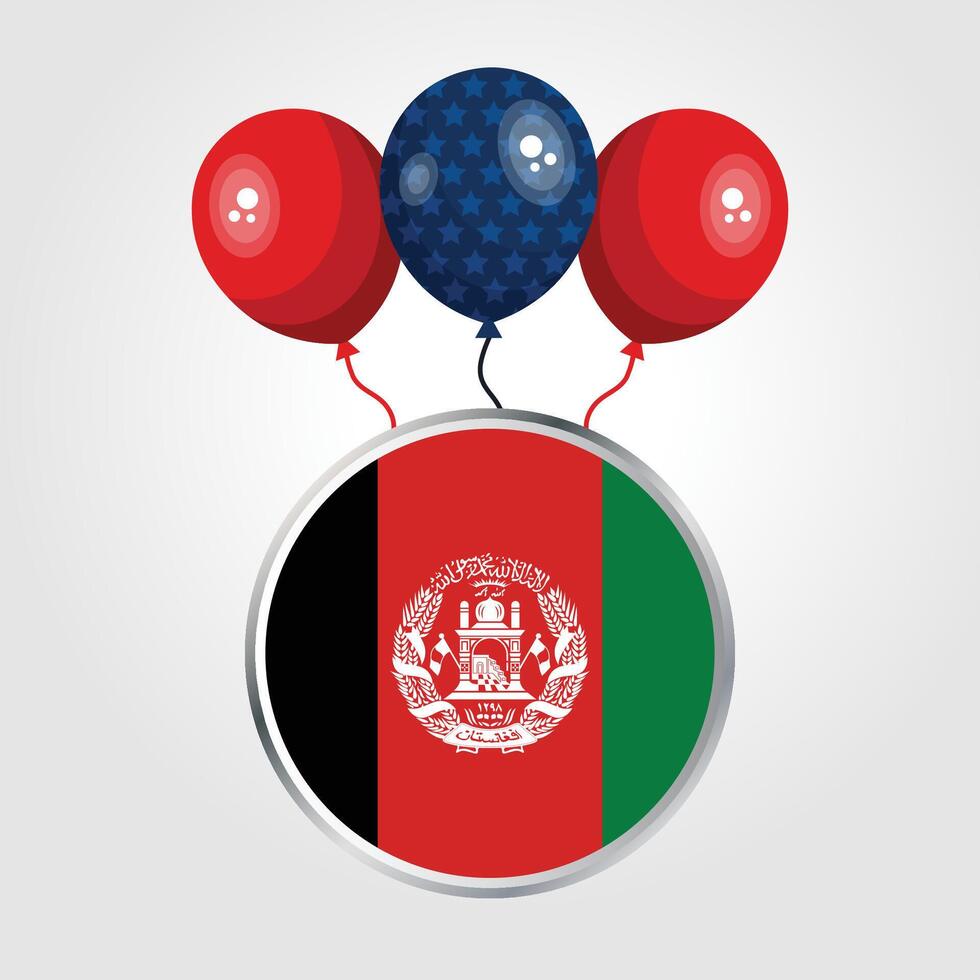 Celebration Afghanistan National Flag With Balloons vector