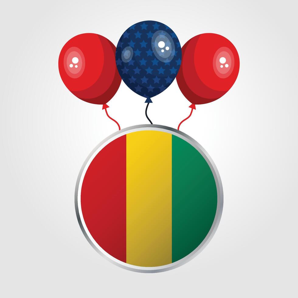 Celebration Guinea National Flag With Balloons vector