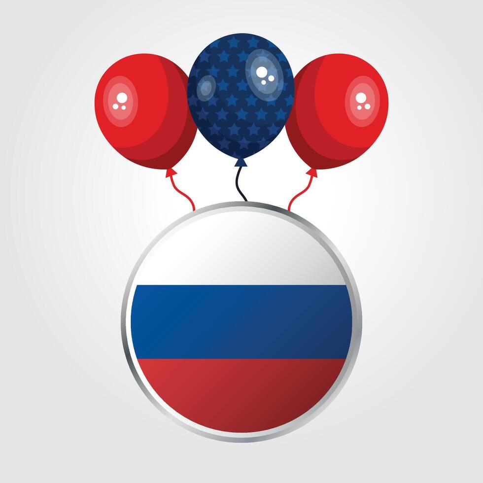 Celebration Russia National Flag With Balloons vector