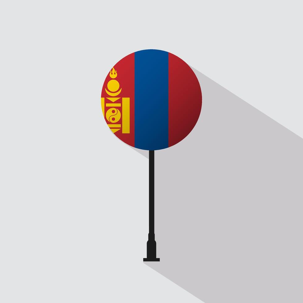 Mongolia National Circle Sign Flag Illustration vector