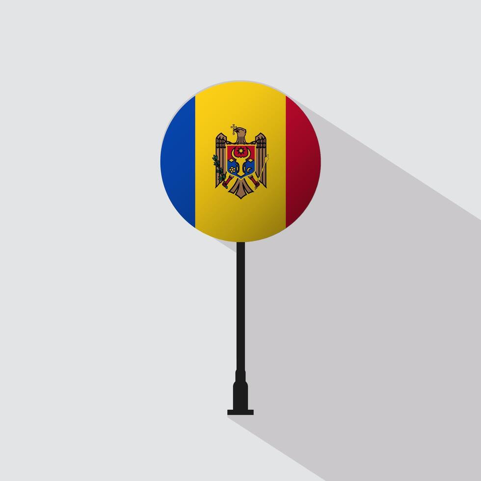 Moldova National Circle Sign Flag Illustration vector