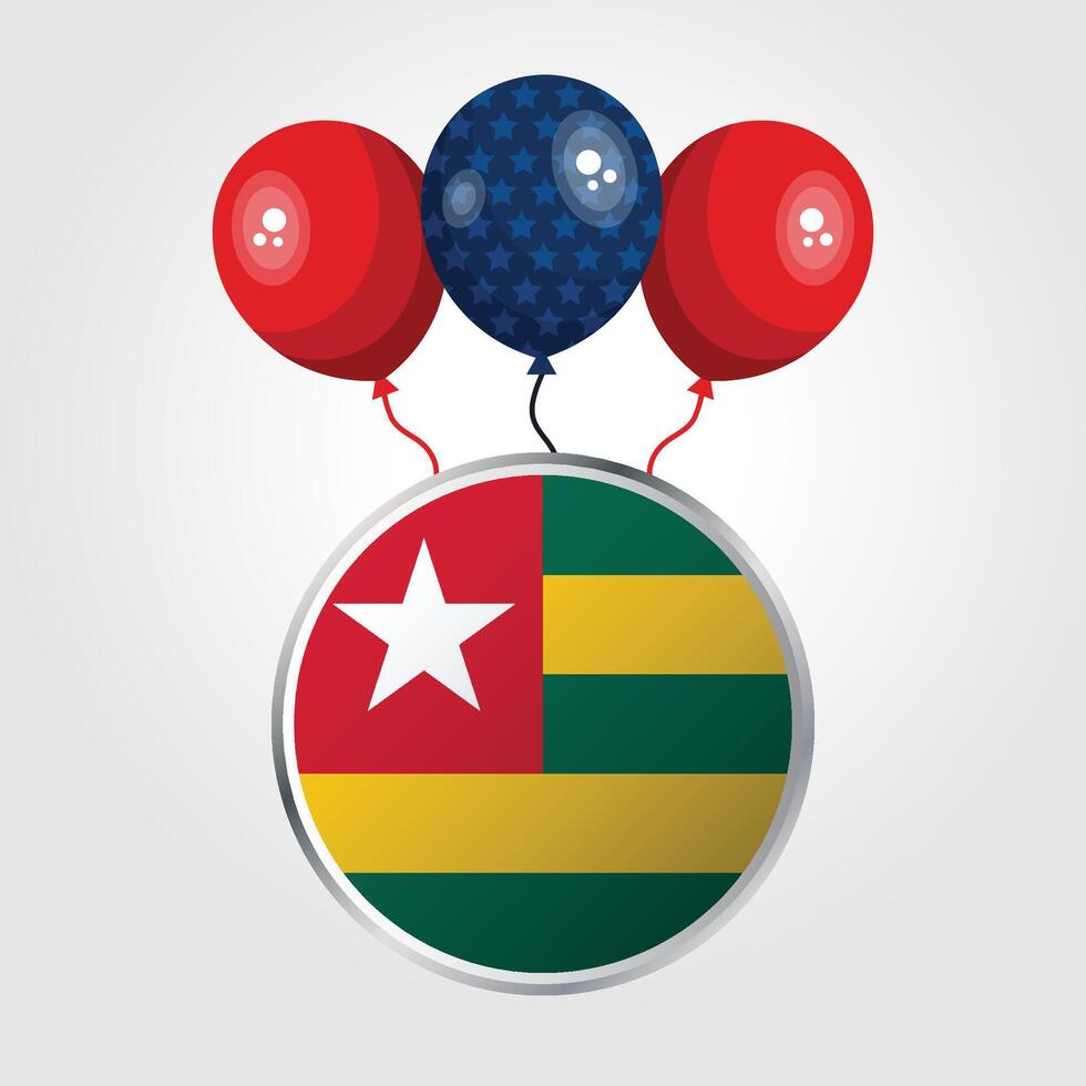Celebration Togo National Flag With Balloons vector