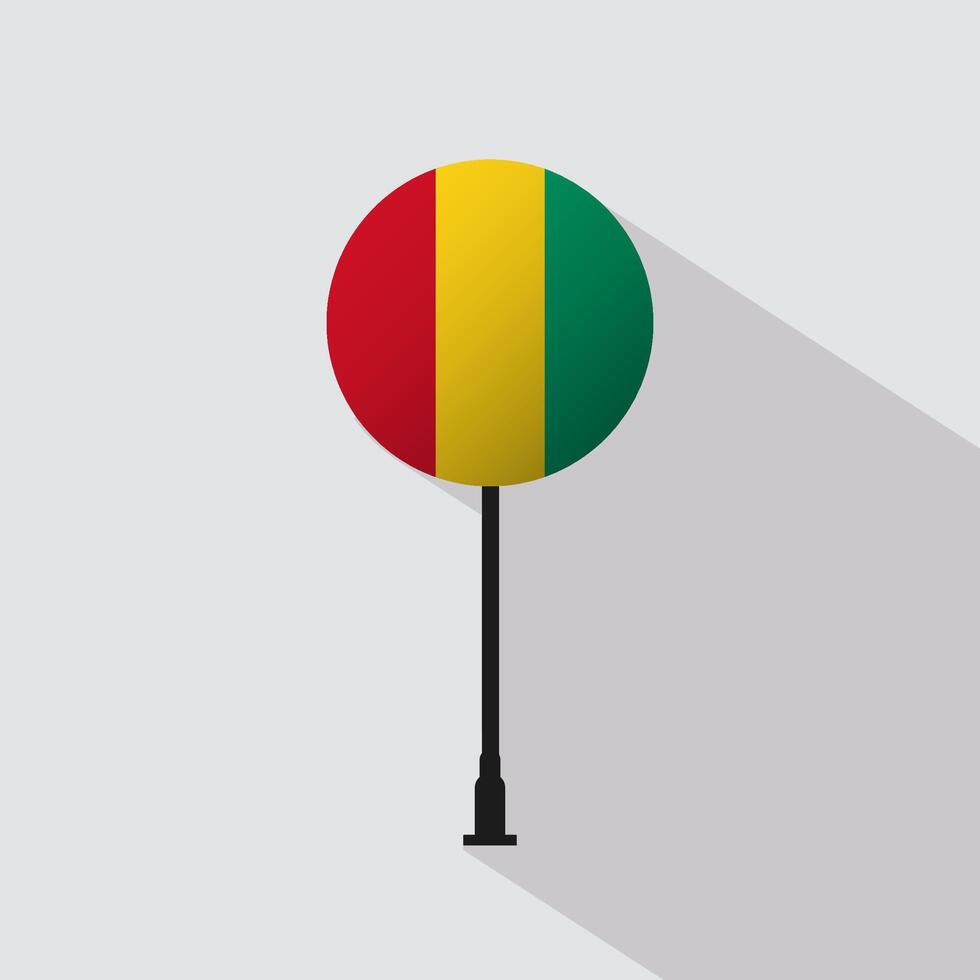 Guinea National Circle Sign Flag Illustration vector