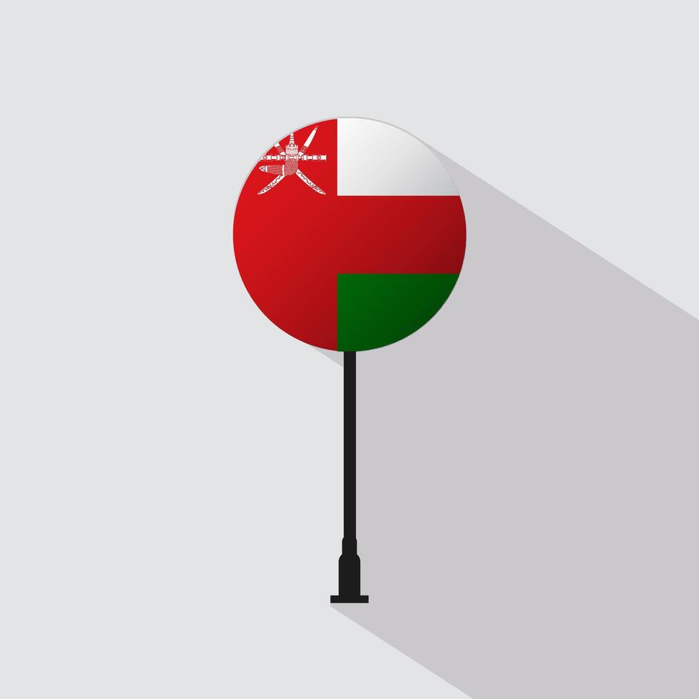 Oman National Circle Sign Flag Illustration vector