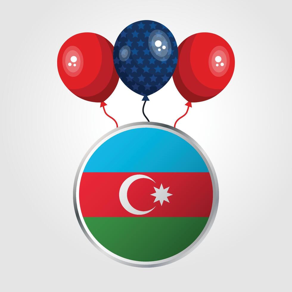 Celebration Azerbaijan National Flag With Balloons vector