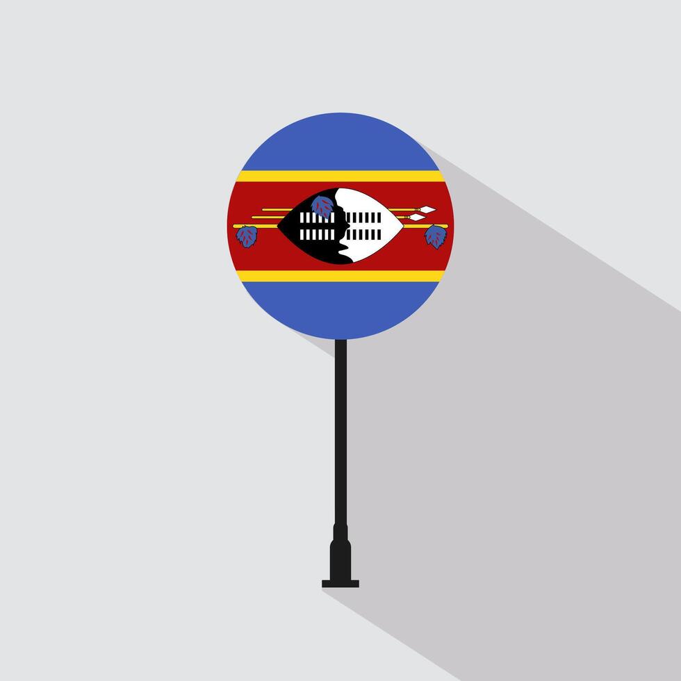 Eswatini National Circle Sign Flag Illustration vector