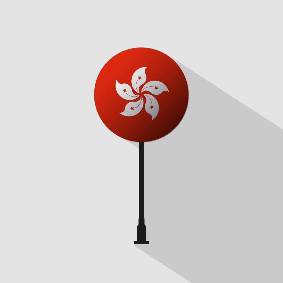 Hong Kong National Circle Sign Flag Illustration vector