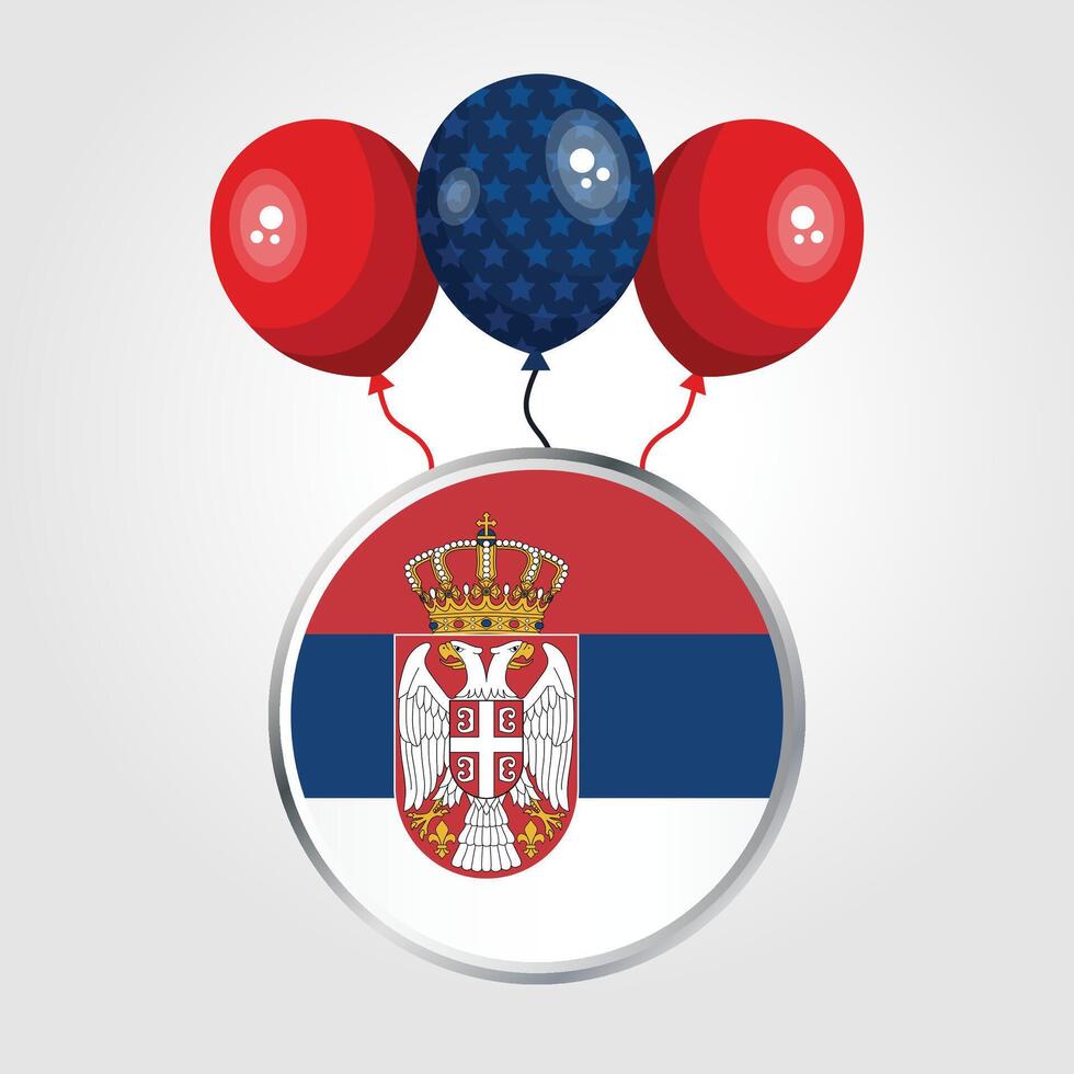 Celebration Serbia National Flag With Balloons vector