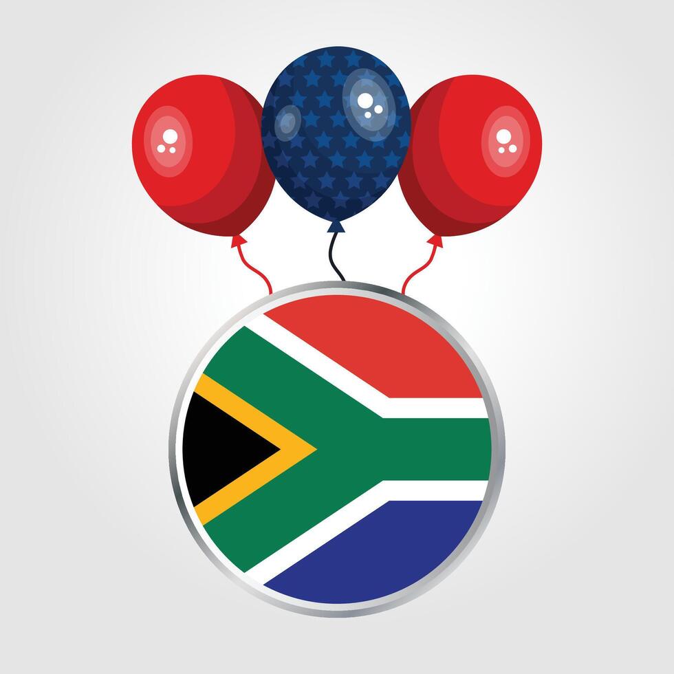 Celebration South Africa National Flag With Balloons vector