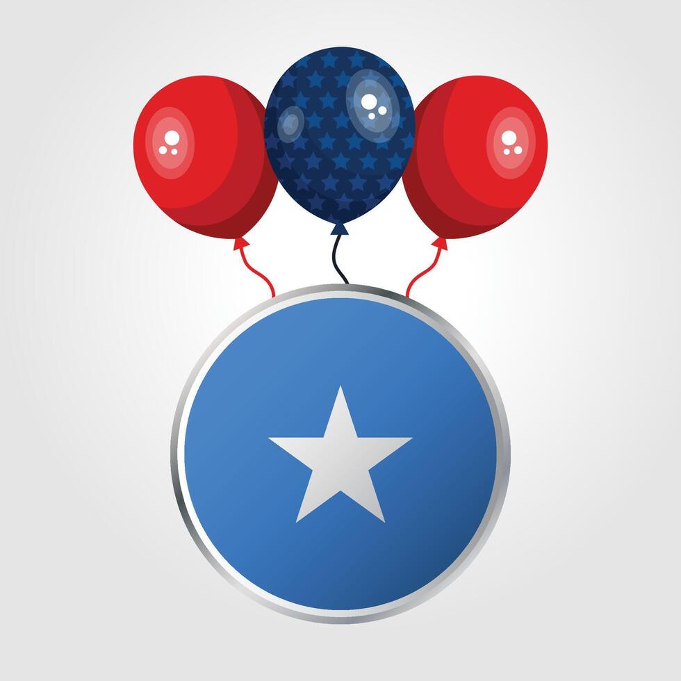 Celebration Somalia National Flag With Balloons vector
